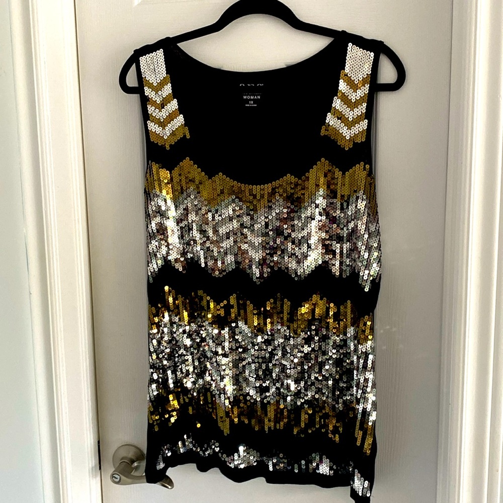 Sequin Sleeveless Tunic-1X